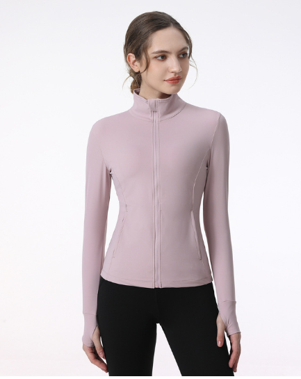 Athletic Long Sleeve Zip Jacket for Women