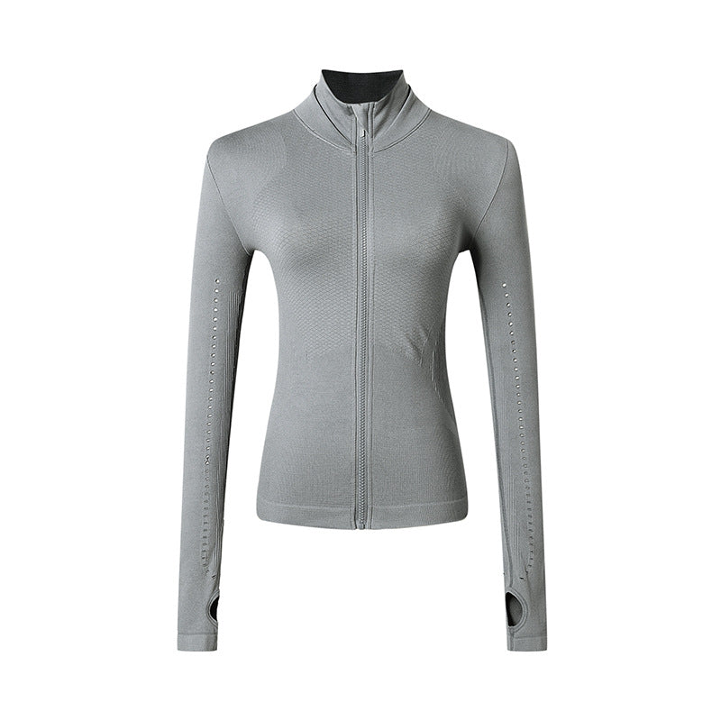 Athletic Long Sleeve Zip Jacket for Women