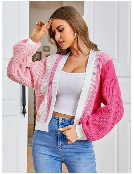 Ladies' Colorful Loose Cardigan