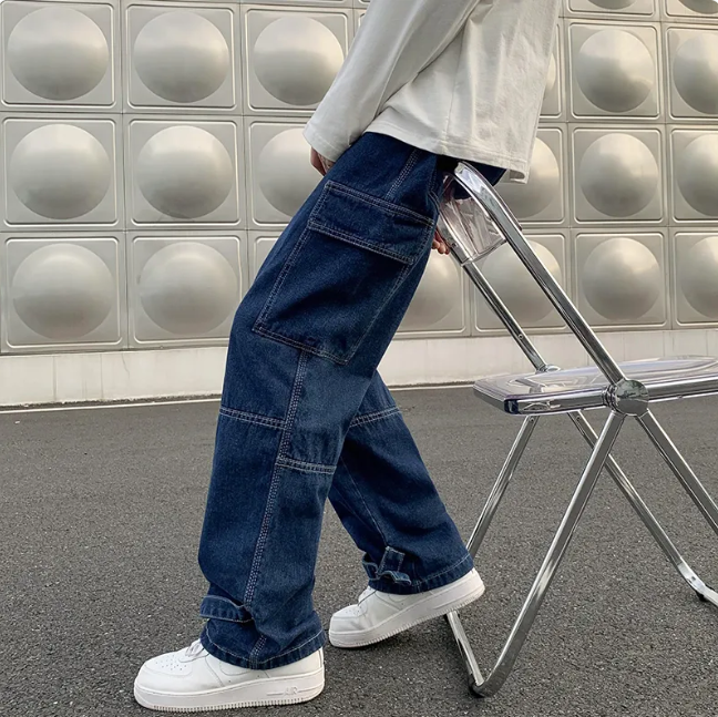 Men's Wide Leg Hip Hop Casual Jeans
