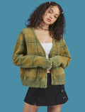 Plaid Sweater Cardigan Jacket