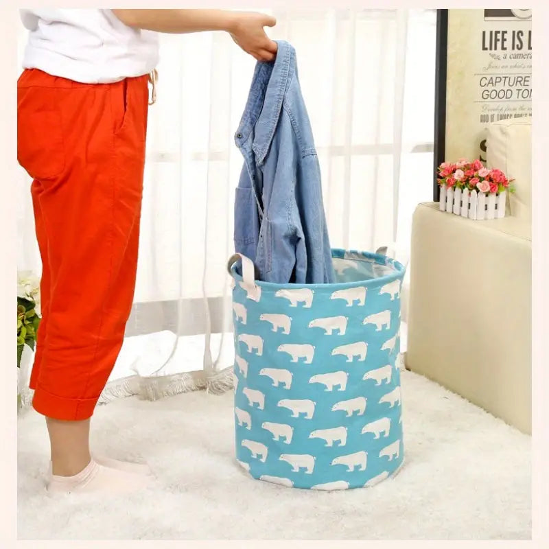 Modern Cotton-Linen Laundry Bin