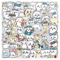 60pcs Kawaii Chiikawa Stickers for Kids Travel CaseCute Japanese Cartoon Vinyl Stickers Funny Trendy Waterproof Decals for Teens Water Bottle Phone Journal Guitar Skateboard