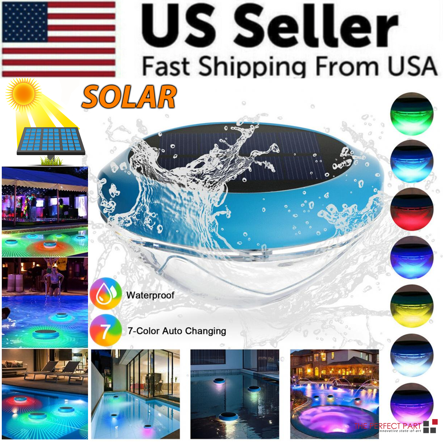 Solar RGB Floating Pool Light