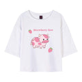 Strawberry Cow Cropped Tee - KEEVICI