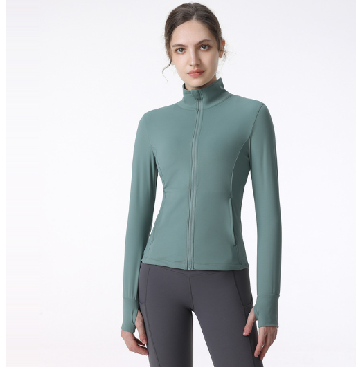 Athletic Long Sleeve Zip Jacket for Women
