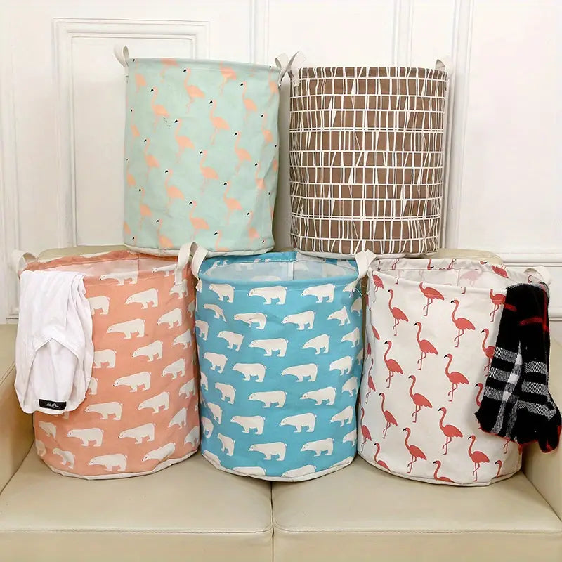 Modern Cotton-Linen Laundry Bin