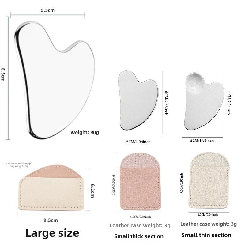 Stainless Steel Heart Gua Sha Scraping Plate – Face & Body Massage Tool