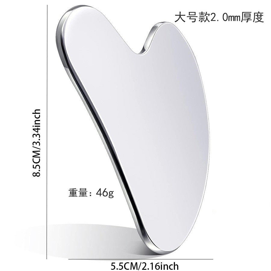 Stainless Steel Heart Gua Sha Scraping Plate – Face & Body Massage Tool