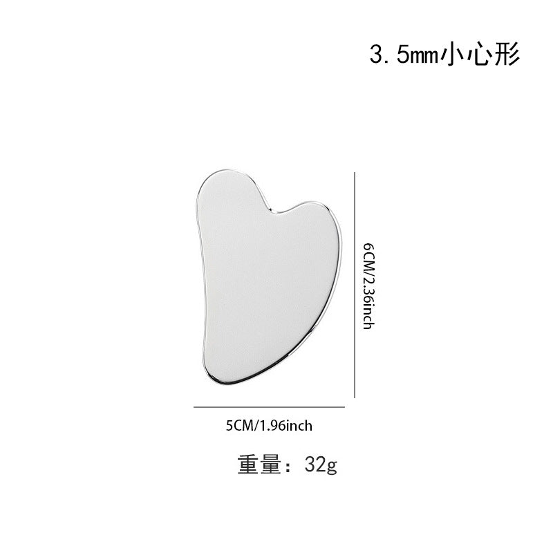 Stainless Steel Heart Gua Sha Scraping Plate – Face & Body Massage Tool