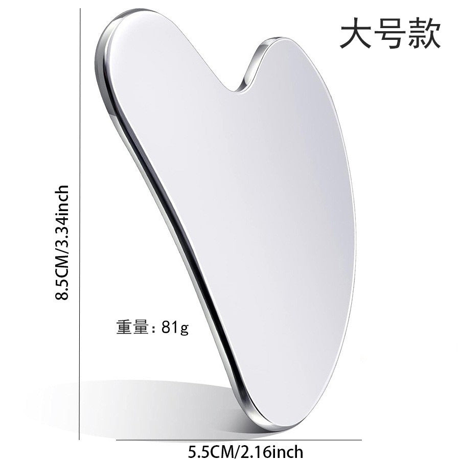 Stainless Steel Heart Gua Sha Scraping Plate – Face & Body Massage Tool
