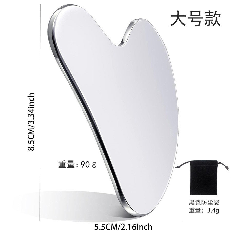 Stainless Steel Heart Gua Sha Scraping Plate – Face & Body Massage Tool