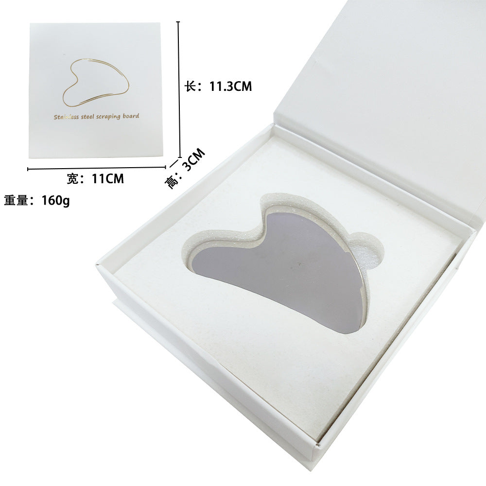 Stainless Steel Heart Gua Sha Scraping Plate – Face & Body Massage Tool