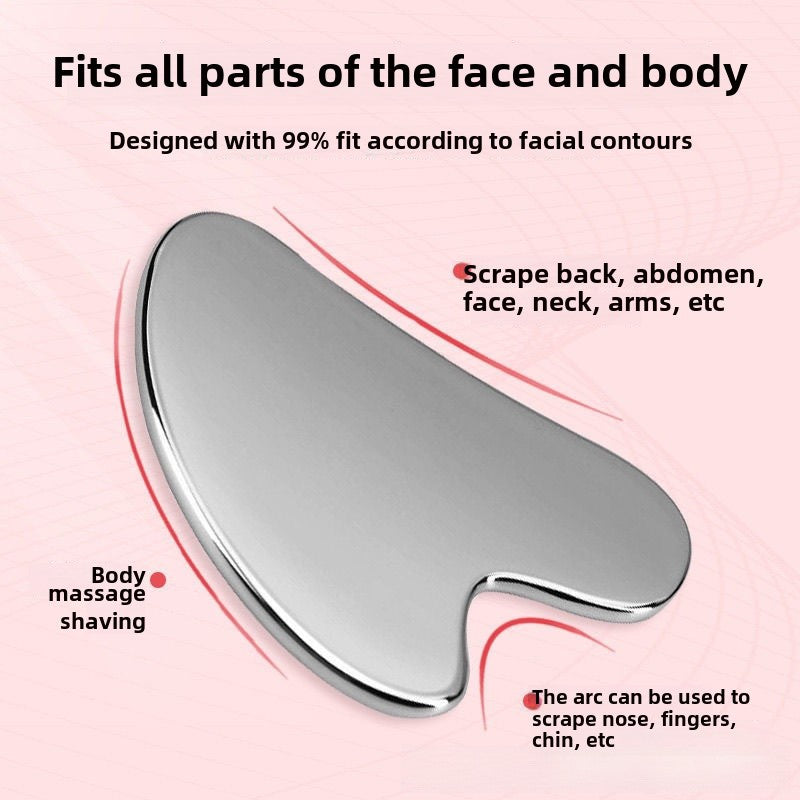 Stainless Steel Heart Gua Sha Scraping Plate – Face & Body Massage Tool