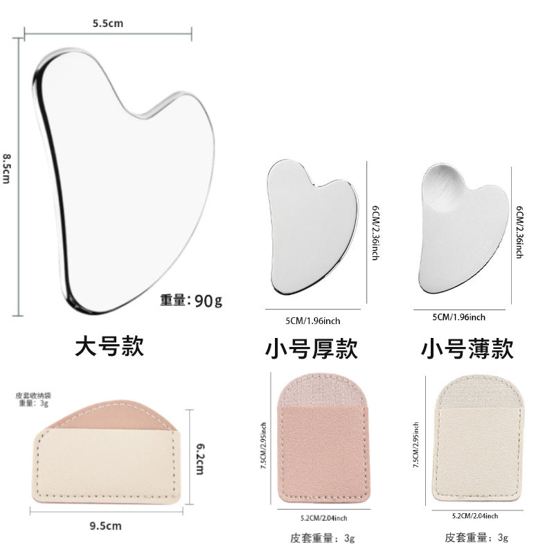 Stainless Steel Heart Gua Sha Scraping Plate – Face & Body Massage Tool