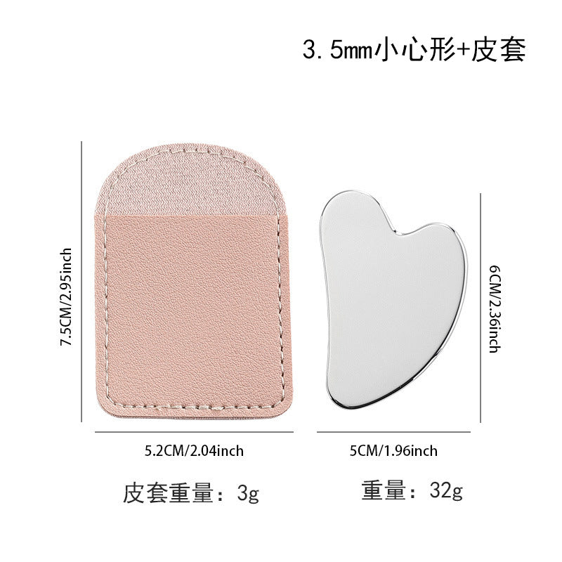 Stainless Steel Heart Gua Sha Scraping Plate – Face & Body Massage Tool