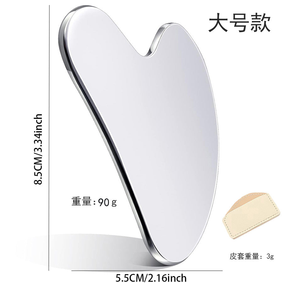 Stainless Steel Heart Gua Sha Scraping Plate – Face & Body Massage Tool