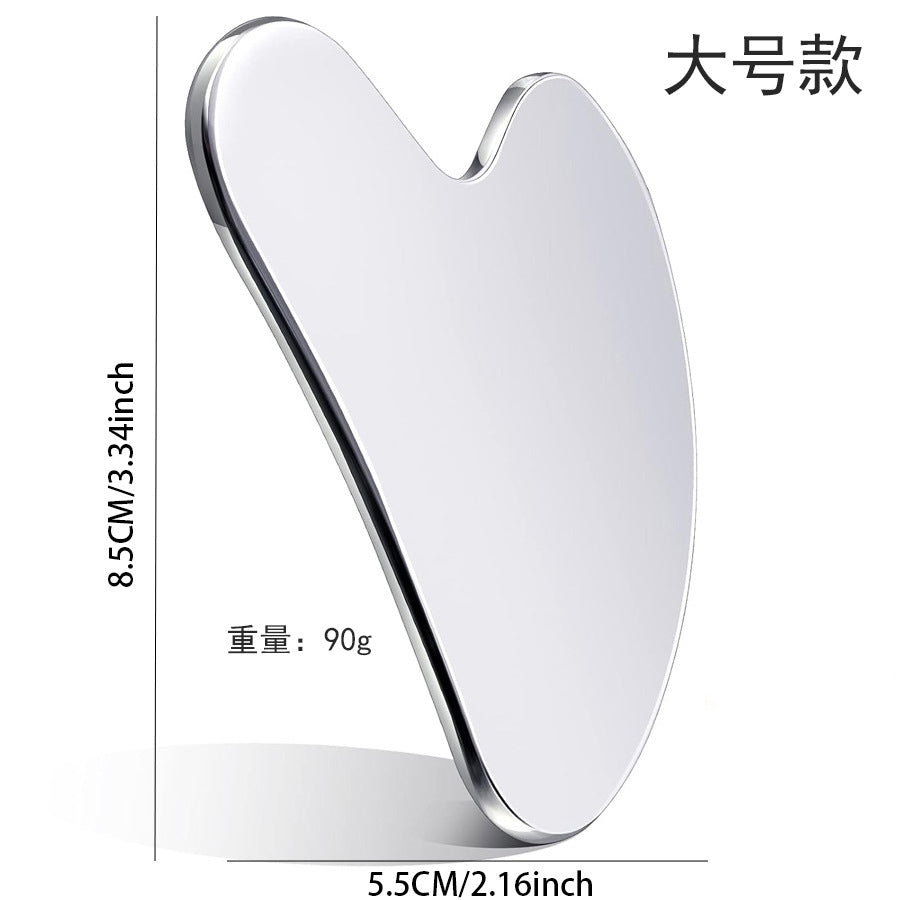 Stainless Steel Heart Gua Sha Scraping Plate – Face & Body Massage Tool