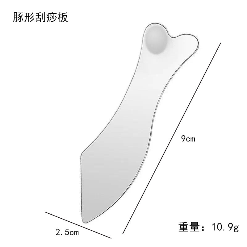 Stainless Steel Heart Gua Sha Scraping Plate – Face & Body Massage Tool