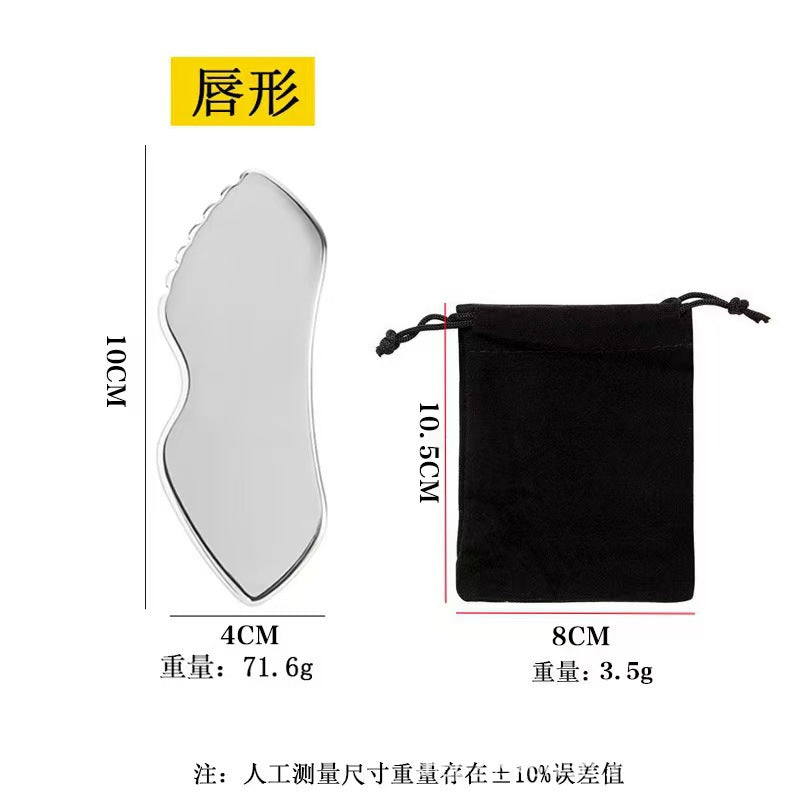 Stainless Steel Heart Gua Sha Scraping Plate – Face & Body Massage Tool