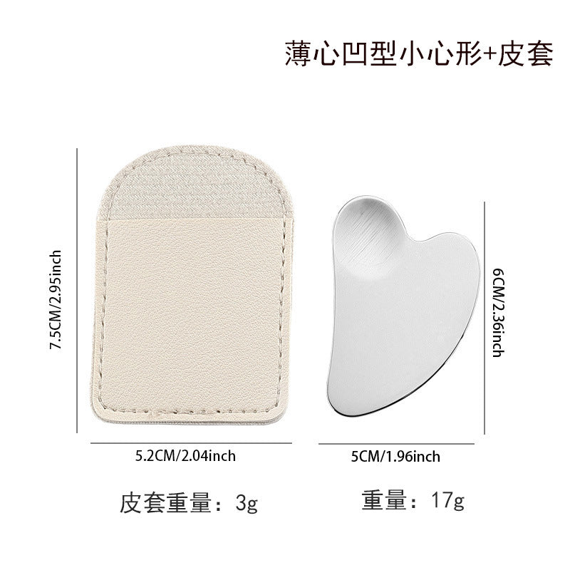 Stainless Steel Heart Gua Sha Scraping Plate – Face & Body Massage Tool