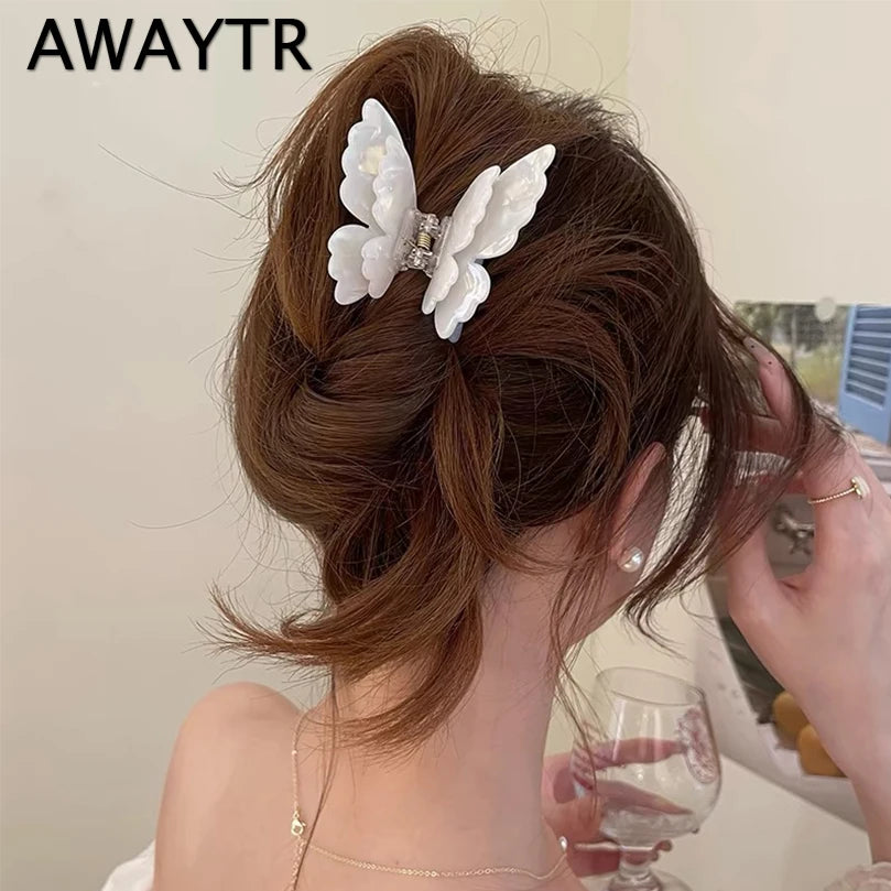 Fairy Butterfly Hair Claw Clip – Acetate Shark Clip for Women & Girls