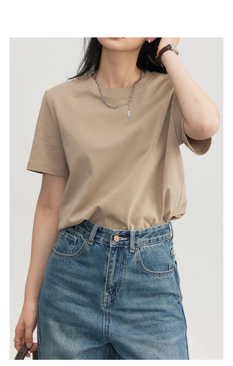 Women's Basic O-Neck Short Sleeve T-Shirt – Solid Casual Tee