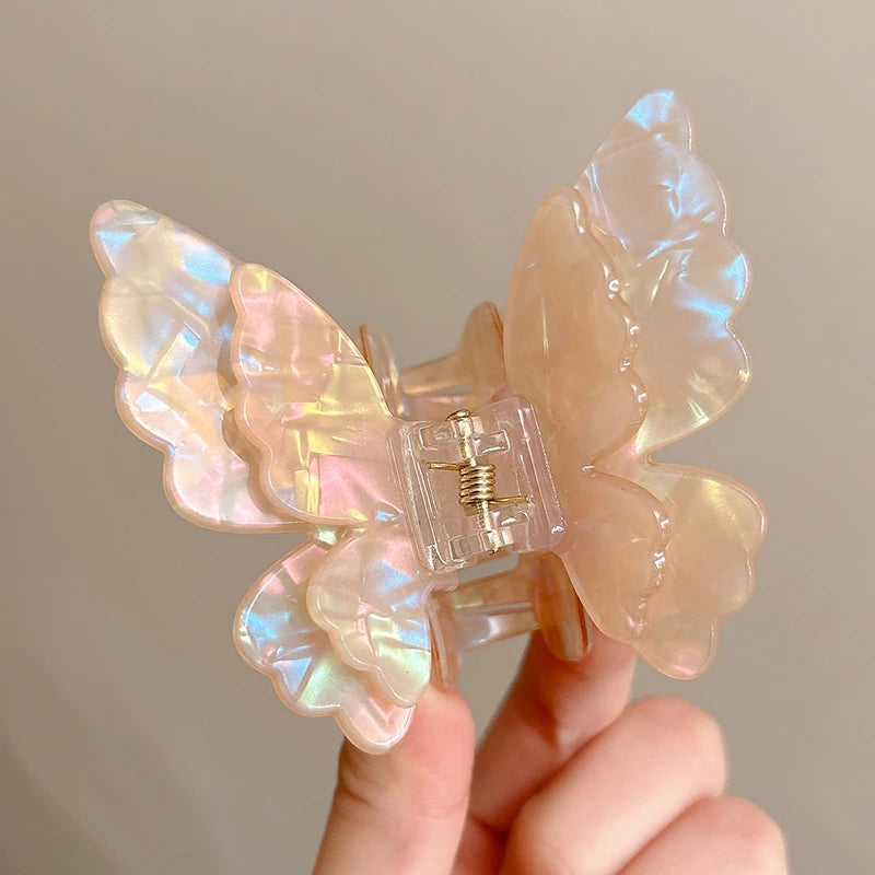 Fairy Butterfly Hair Claw Clip – Acetate Shark Clip for Women & Girls