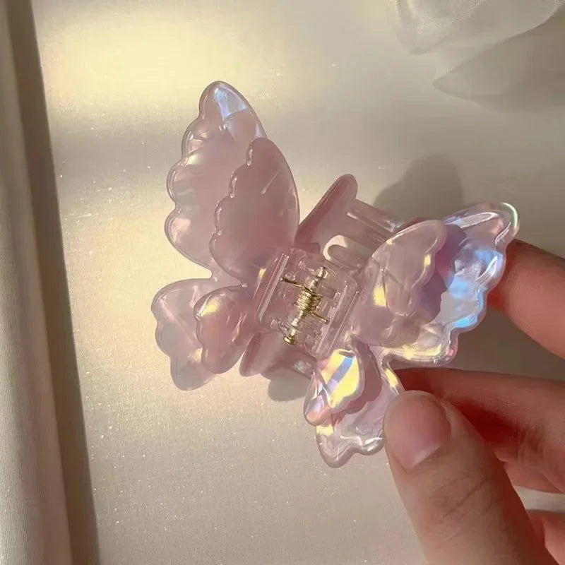 Fashion Sweet Colorful Butterfly Hair Claw Acetate Butterfly Crab Hair Clips  Women Girls Hairpin Summer Hair Accessories Gift