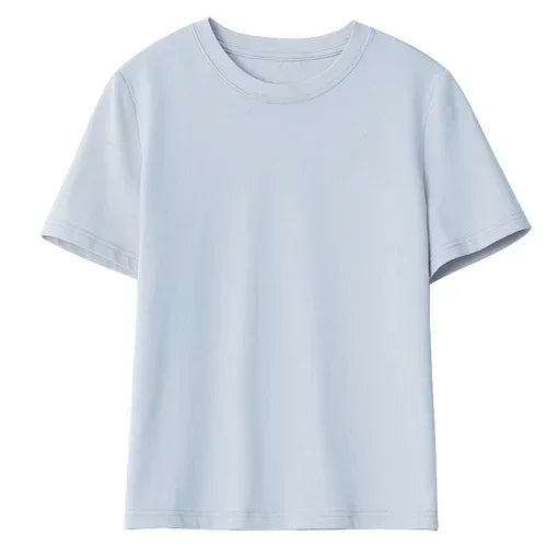Women's Basic O-Neck Short Sleeve T-Shirt – Solid Casual Tee
