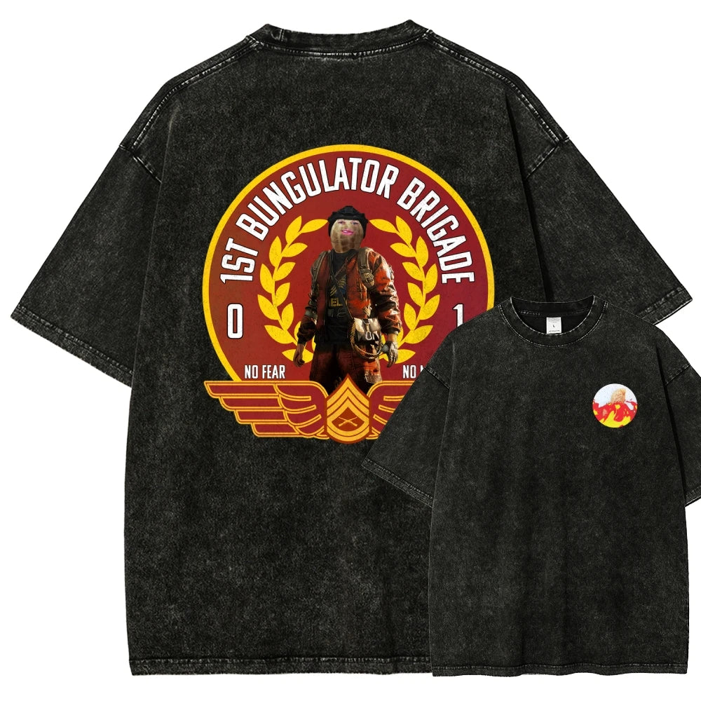 Hot Game ARC Raiders Washed Oversized T-shirt Men Women Retro Street Y2k Heavy Cotton High Quality Short Sleeve Casual Clothing