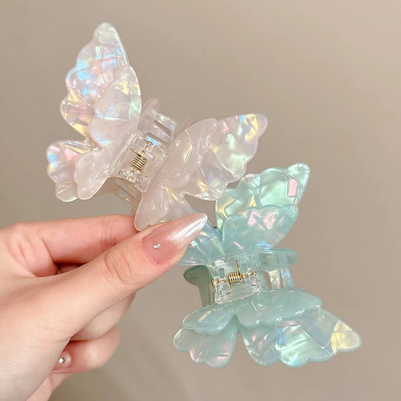 Fairy Butterfly Hair Claw Clip – Acetate Shark Clip for Women & Girls