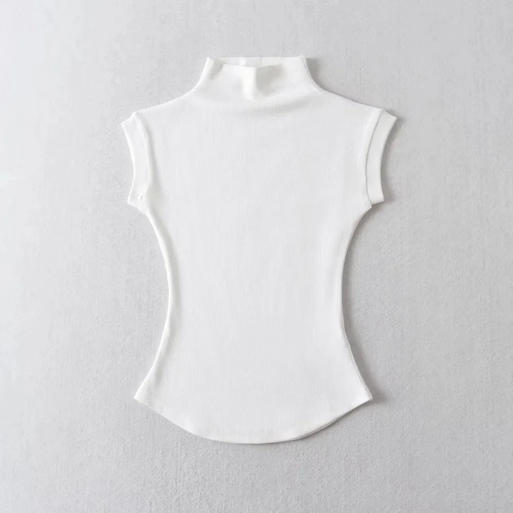 Women's Slim Turtleneck Sleeveless Top – Streetwear Basics