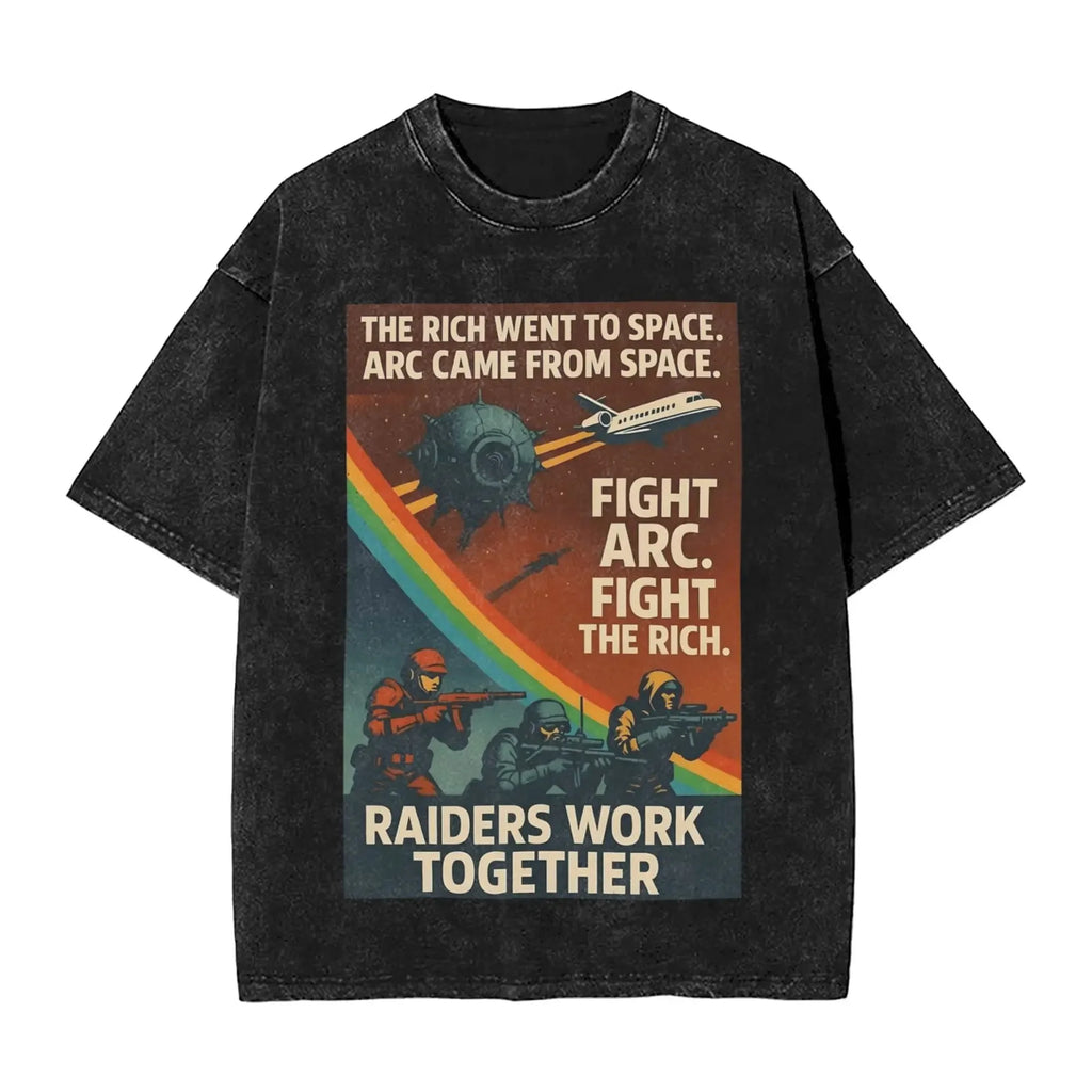 New Arc Raiders Game Peripherals Graphic Print T-Shirts Men Women Retro Washed Cotton Tees Loose Oversized Unisex Fashion Tops