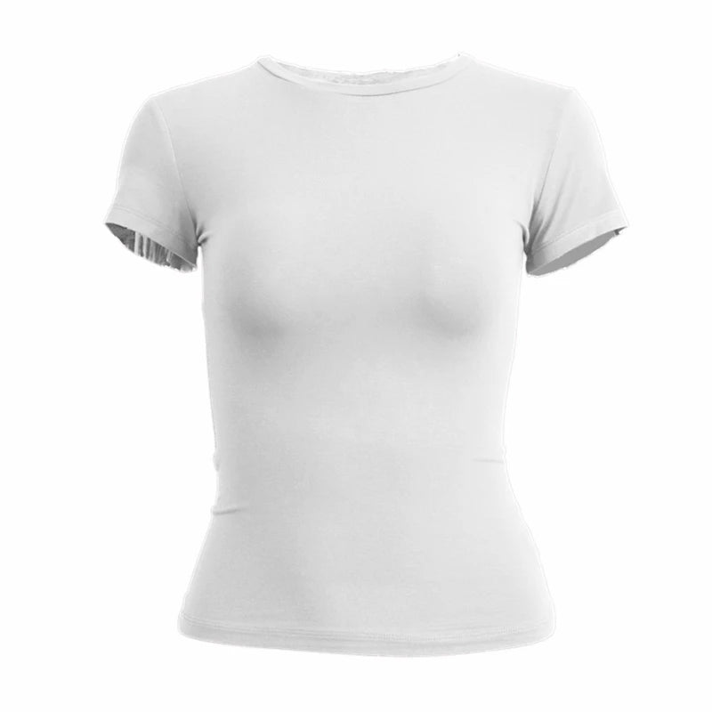 Women's Slim Fit Knit T-Shirt – O-Neck Streetwear Tee