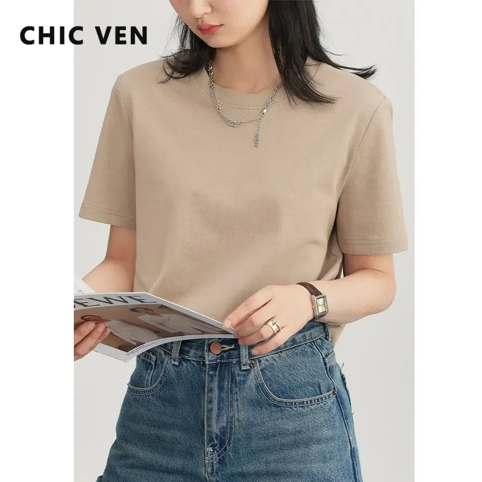 Women's Basic O-Neck Short Sleeve T-Shirt – Solid Casual Tee