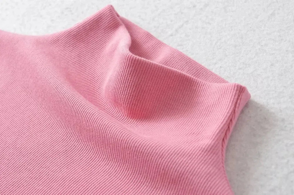 Women's Slim Turtleneck Sleeveless Top – Streetwear Basics