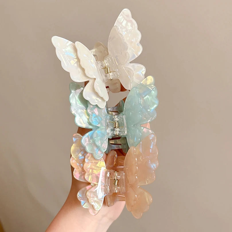 Fairy Butterfly Hair Claw Clip – Acetate Shark Clip for Women & Girls