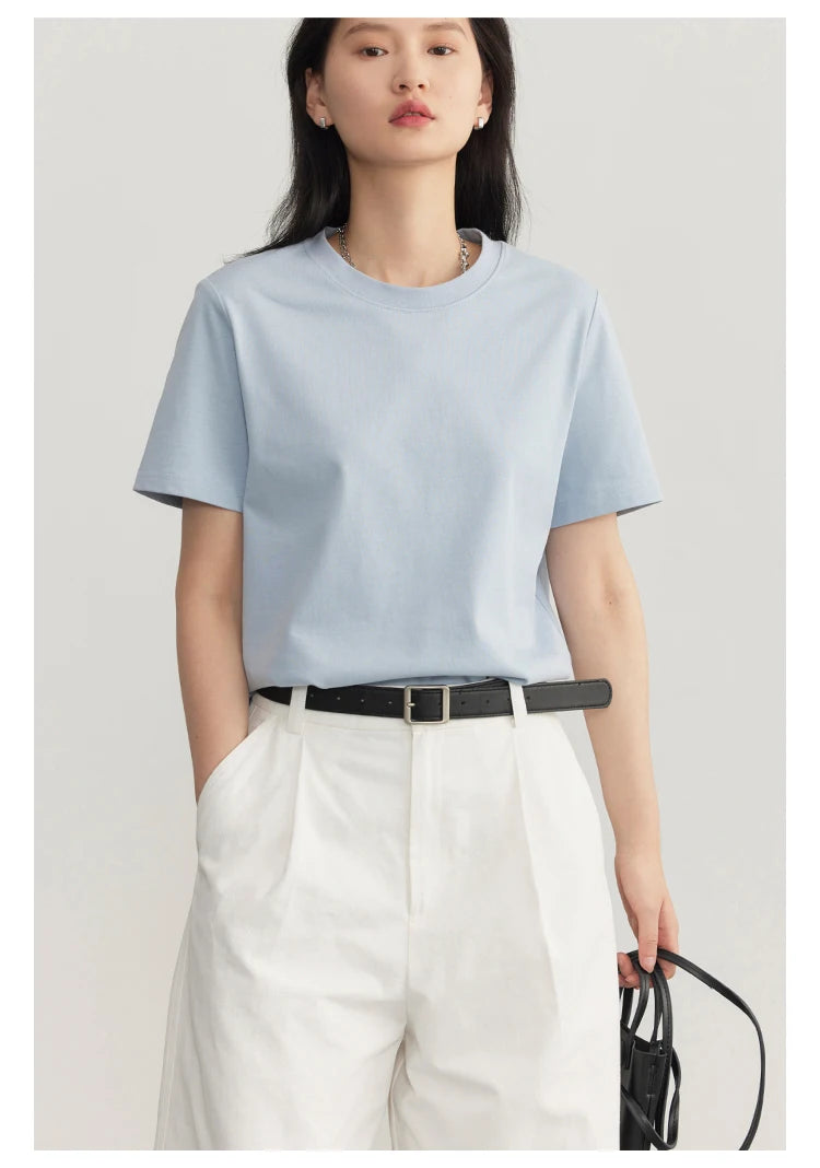Women's Basic O-Neck Short Sleeve T-Shirt – Solid Casual Tee