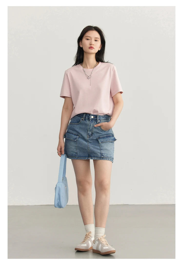 Women's Basic O-Neck Short Sleeve T-Shirt – Solid Casual Tee