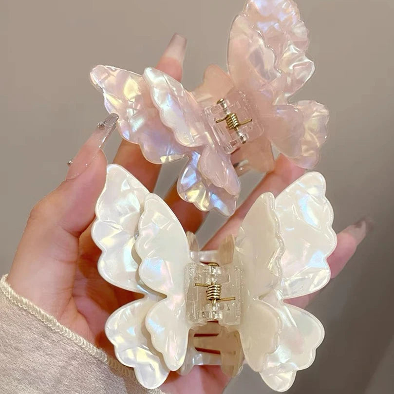 Fairy Butterfly Hair Claw Clip – Acetate Shark Clip for Women & Girls