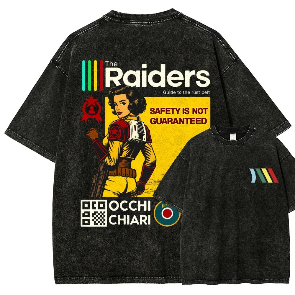 Hot Game ARC Raiders Washed Oversized T-shirt Men Women Retro Street Y2k Heavy Cotton High Quality Short Sleeve Casual Clothing
