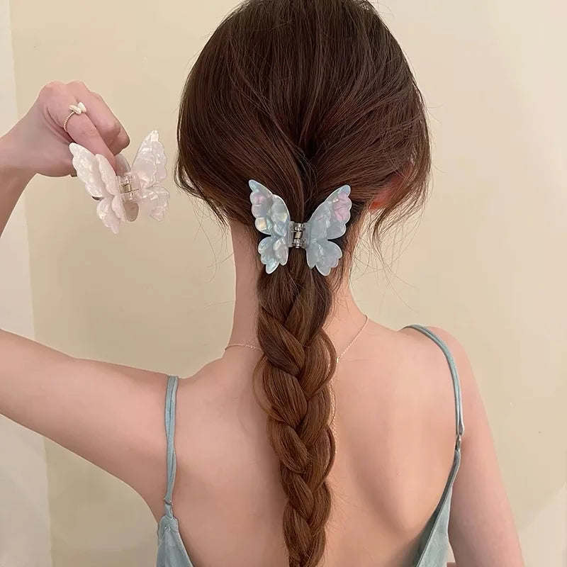Fairy Butterfly Hair Claw Clip – Acetate Shark Clip for Women & Girls