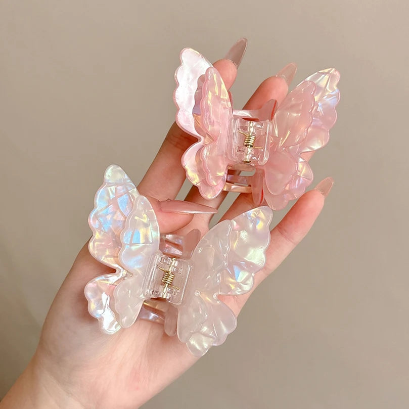 Fairy Butterfly Hair Claw Clip – Acetate Shark Clip for Women & Girls