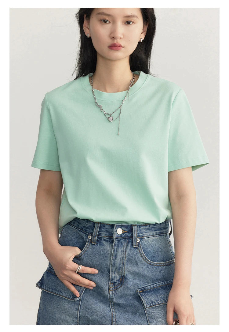 Women's Basic O-Neck Short Sleeve T-Shirt – Solid Casual Tee