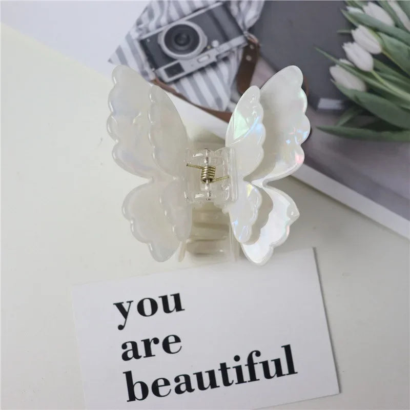 Colorful Butterfly Hair Claw Clip – Acetate Crab Hairpin for Women