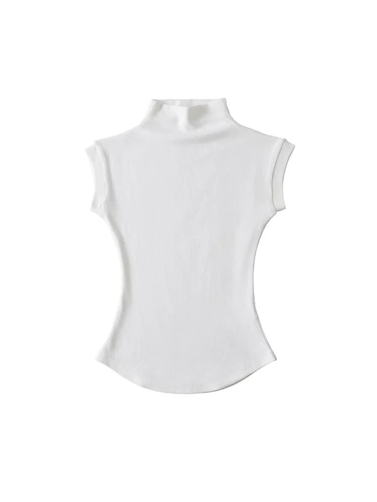 Women's Slim Turtleneck Sleeveless Top – Streetwear Basics