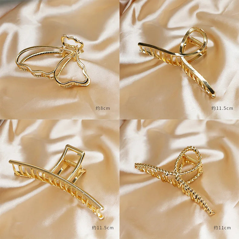 Fashion Simple Gold Hair Claw Clip Butterfly Geometric Elegant Hair Clip Claw Clamp for Girls Headwear Women Hair Accessories