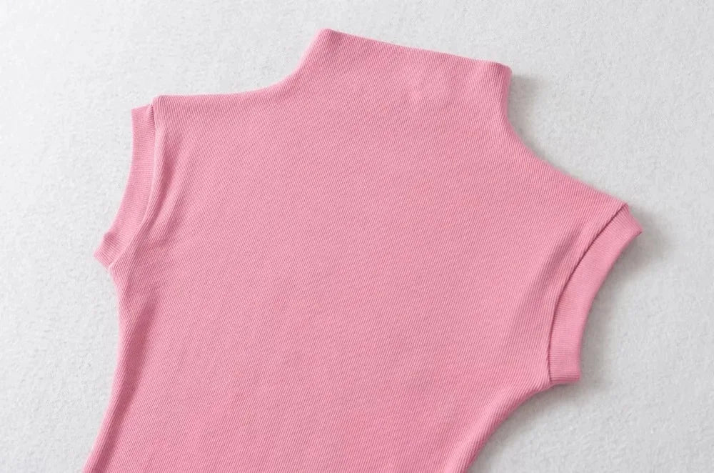 Women's Slim Turtleneck Sleeveless Top – Streetwear Basics