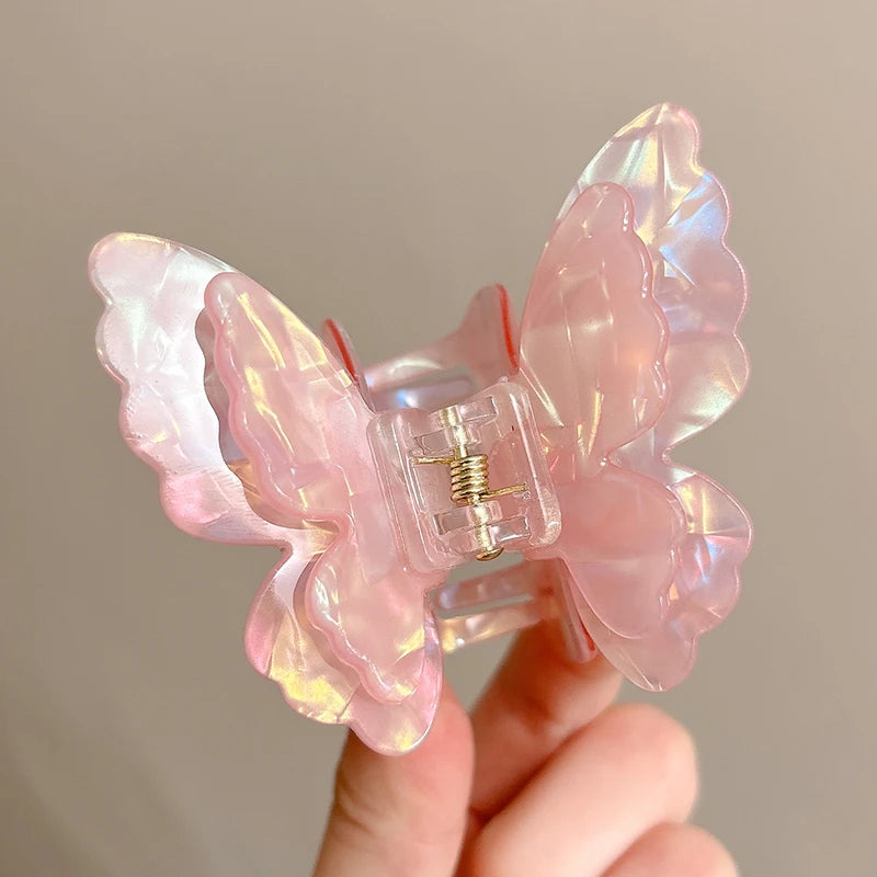 Fairy Butterfly Hair Claw Clip – Acetate Shark Clip for Women & Girls
